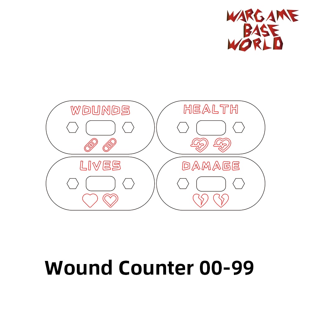Wargame Base World-상처 카운터/트래커/다이얼/마커 00-99 상처 카운터-4 세트